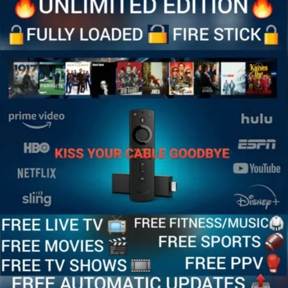 UPDATED FIRESTICK WITH M*VIES, TV SH*WS, LIVE SP*RTS. - Picture 1 of 1